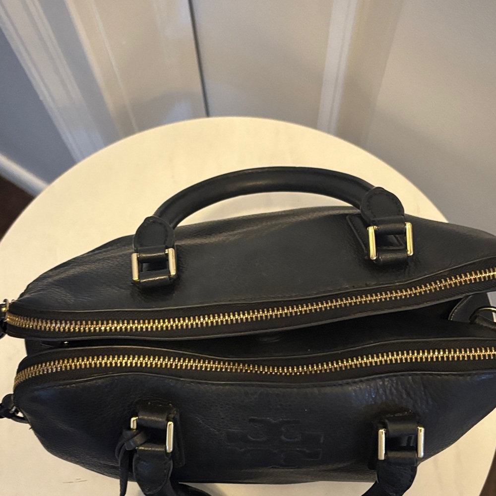 Tory Burch Black Leather Satchel with Tassels - Picture 3 of 4
